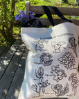 Illustrated Flowers of Washington Tote Bag