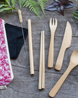 Travel bamboo utensils