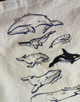Illustrated Whale Tote Bag