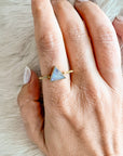 Brass Ring with Triangle Moonstone