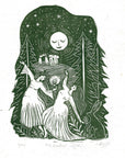 The Darkest Night card, winter, solstice, christmas, forest