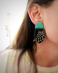 Aqua and Black Statement Earrings