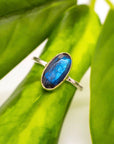 Sterling Silver Ring with Brass Accent