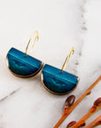 Ocean Whale Drop Hoop Earrings