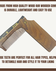 G.B.S Handmade Folding Wooden Hair & Beard Comb