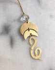 Serpentine Hammered Brass Ornament