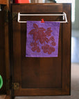 Screen Printed Purple Blackberries Sponge Cloth