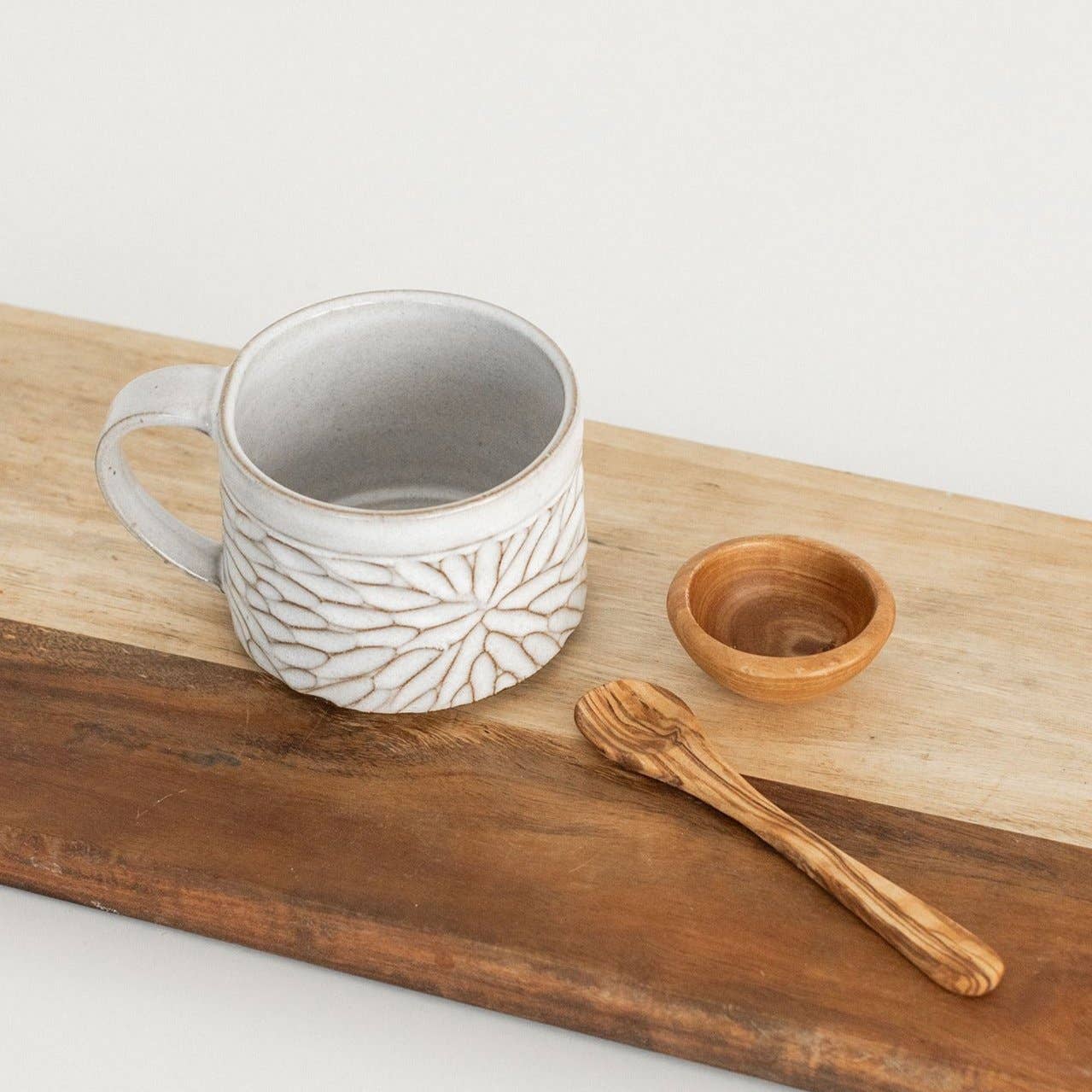 Carved Stoneware Mug