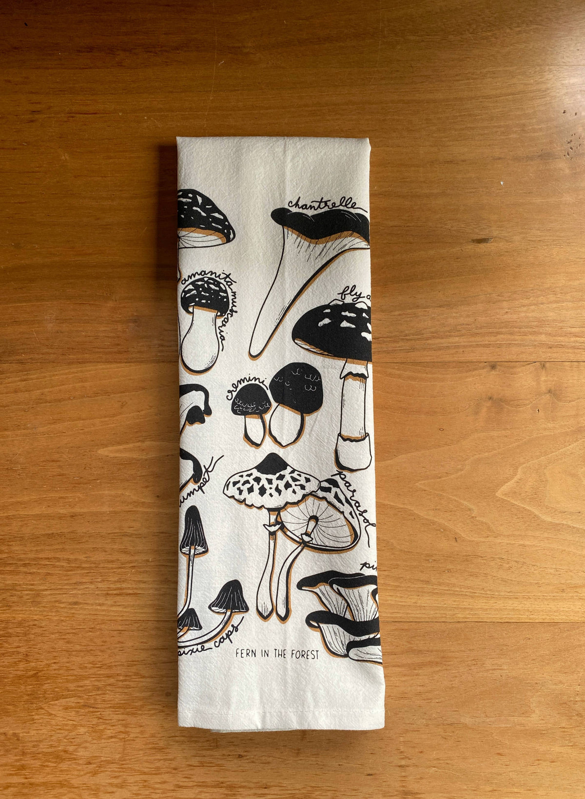 Mushroom Forager Tea Towel | Screenprinted