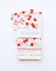 Cherries Bandana - Screenprinted Cotton, Berry-Inspired Gift
