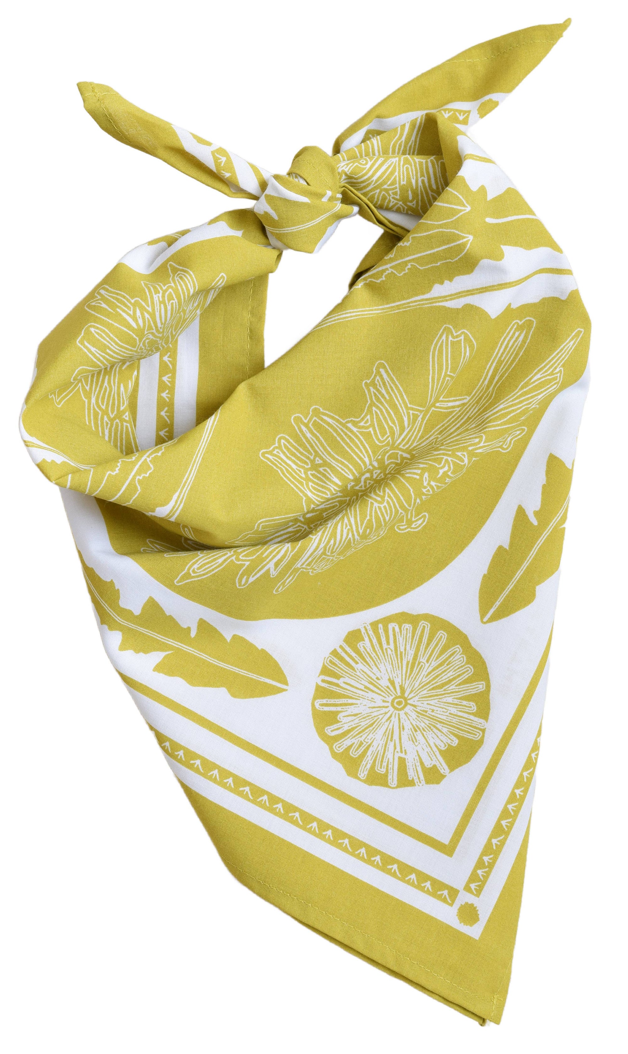 Dandelion Bandana - 100% Cotton - Mustard Yellow - Dandy