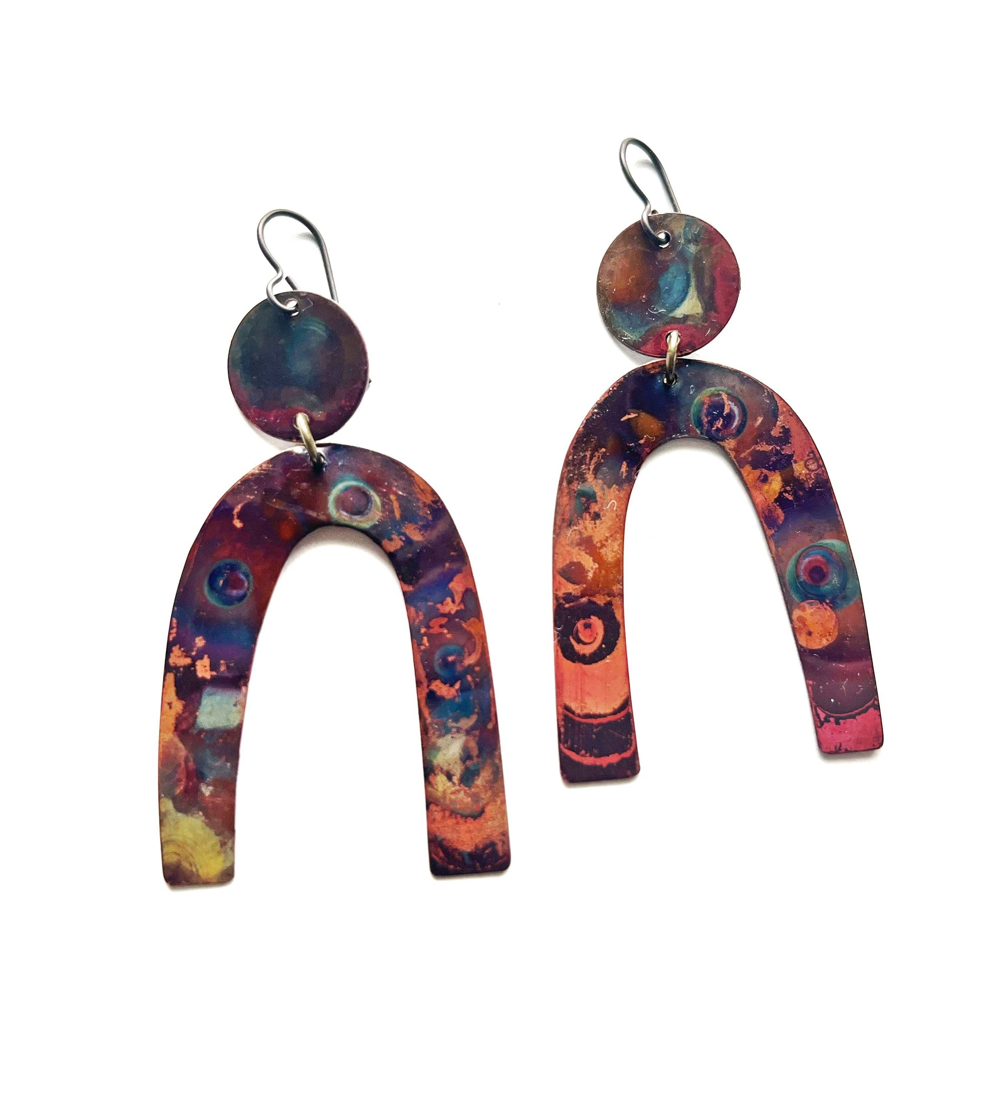 Arc Statment Patina Earrings