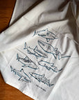 Shark Cotton Screen Printed Tea Towel