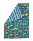 Mountain Bike Tea Towel - Teal, Pink, & Yellow