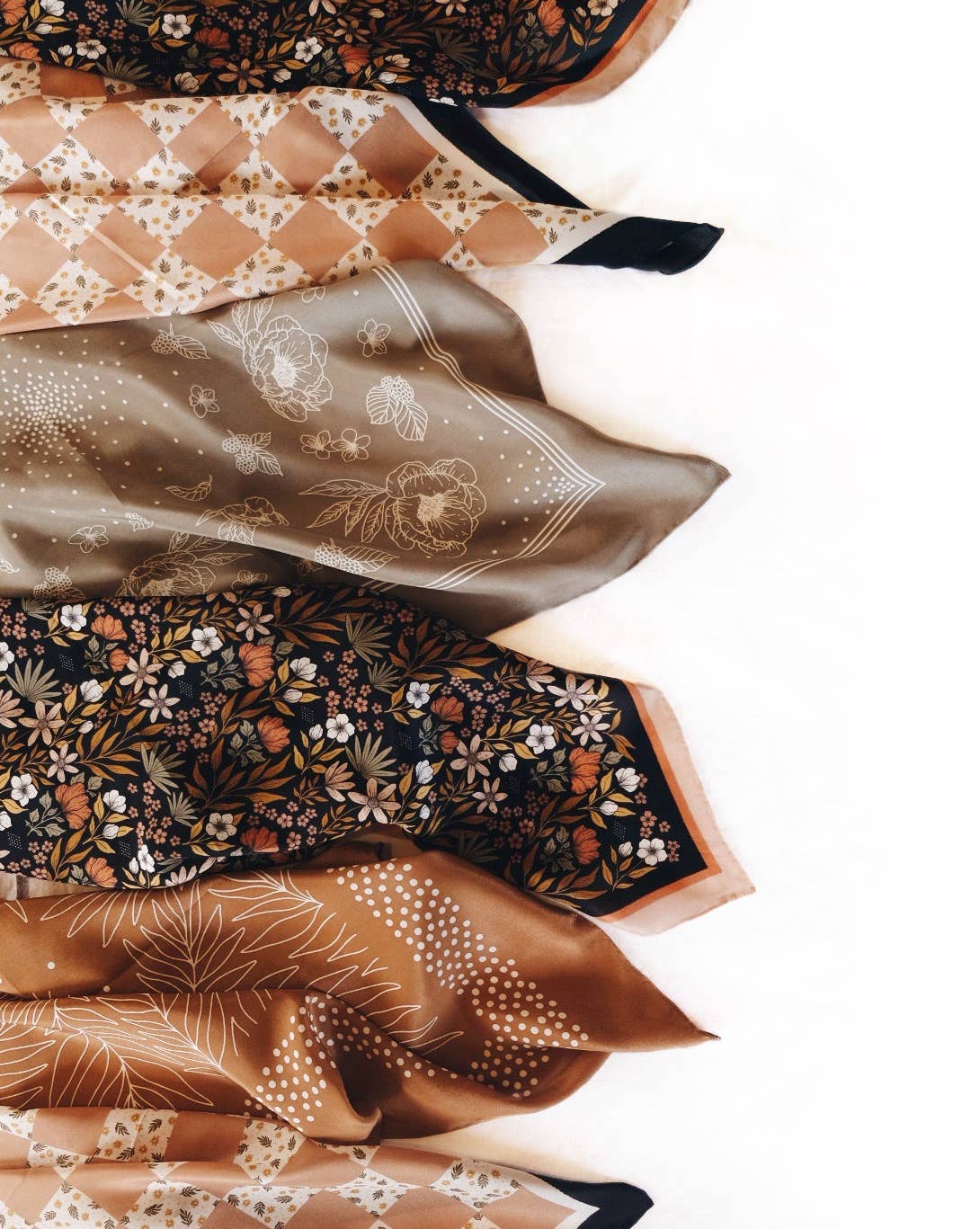 100% Silk Bandana Scarf -Midnight Garden Floral Western Wear