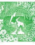 Still Water riso print, wild swim, rivers, nature, herons