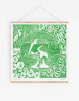 Still Water riso print, wild swim, rivers, nature, herons
