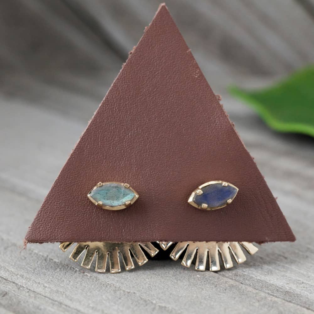 Brass Peekaboo Tribal Sun Design Ear Jacket