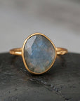Gold Plated Faceted Stone Ring