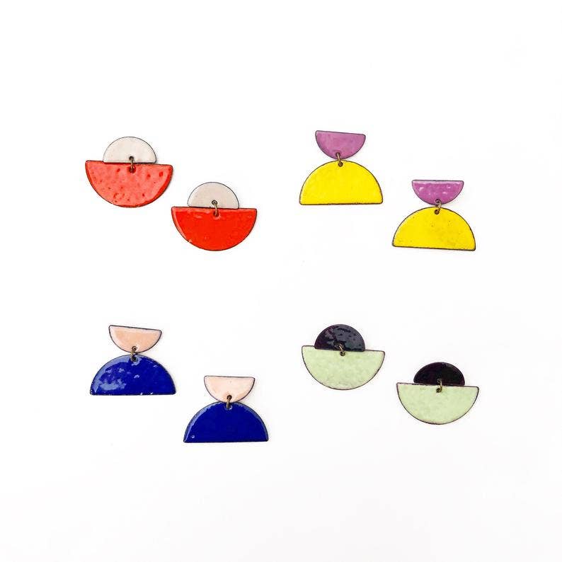Half Moon Stud Earrings