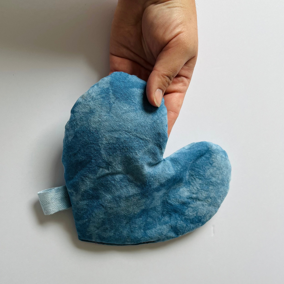 Heart Eye Pillow - Botanically Dyed - Indigo Sea