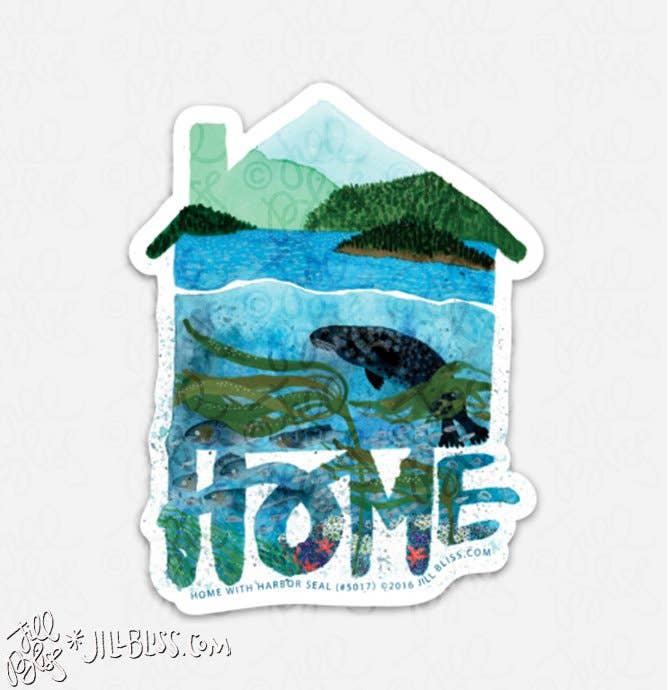 HOME WITH HARBOR SEAL STICKER