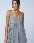 Hamptons Dress - Menswear Stripe Black