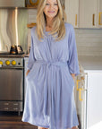 NINA ELBOW SLEEVE BELTED BAMBOO ROBE