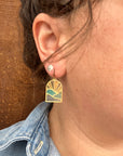 Mini Landscapes // Stained Glass Resin Earrings