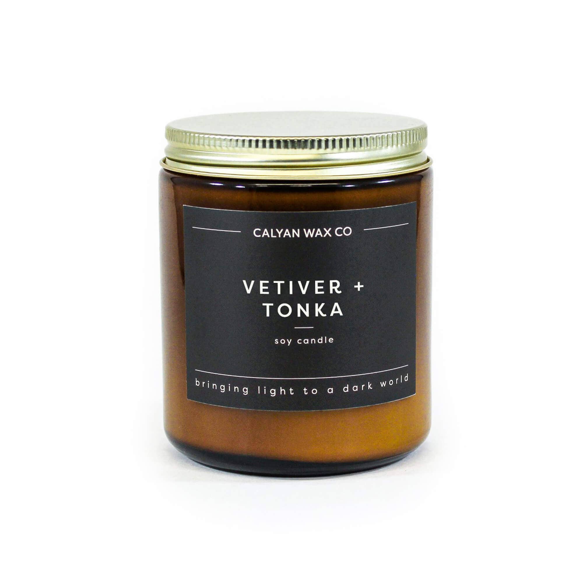 Vetiver + Tonka - Amber Jar Soy Candle