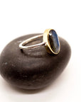 Sterling Silver Ring with Brass Accent