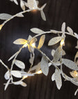 20 LED Gold Leaf Fairy Lights Battery Operated - warm white