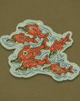 Salmon Wildflowers - Durable & Weatherproof Sticker 