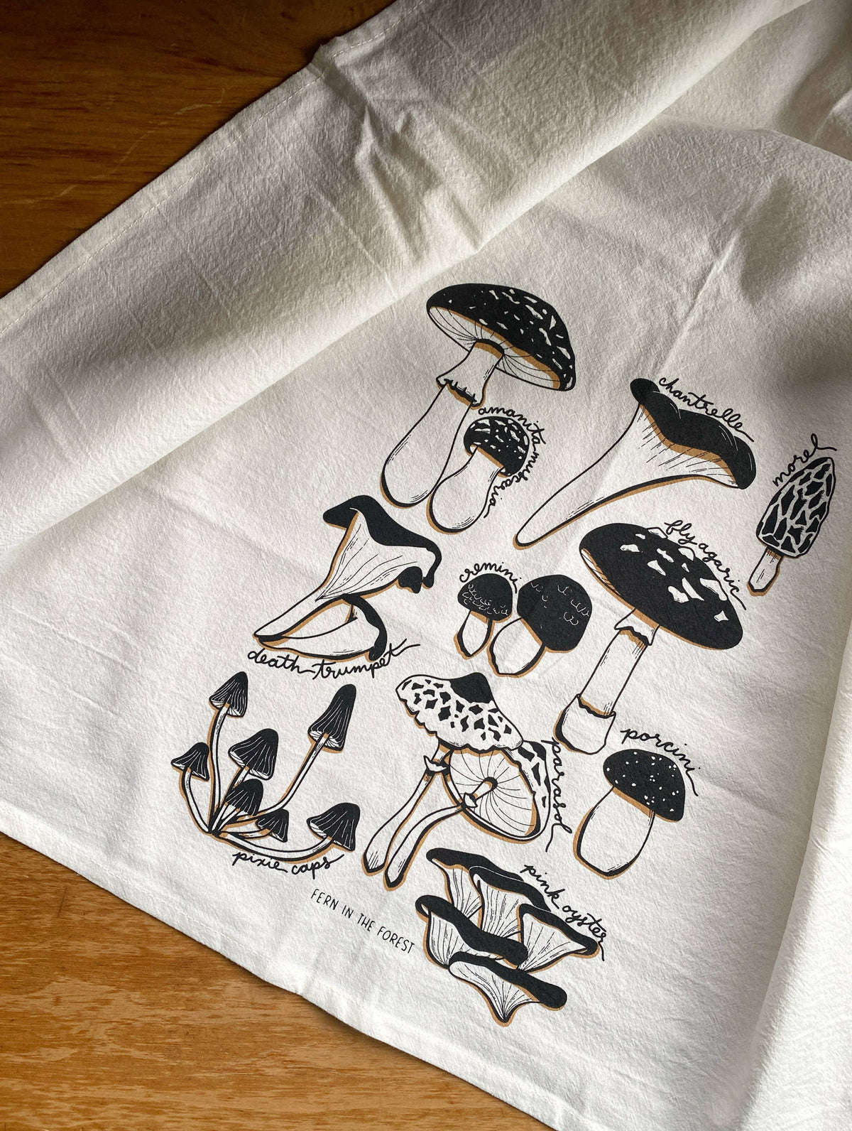 Mushroom Forager Tea Towel | Screenprinted