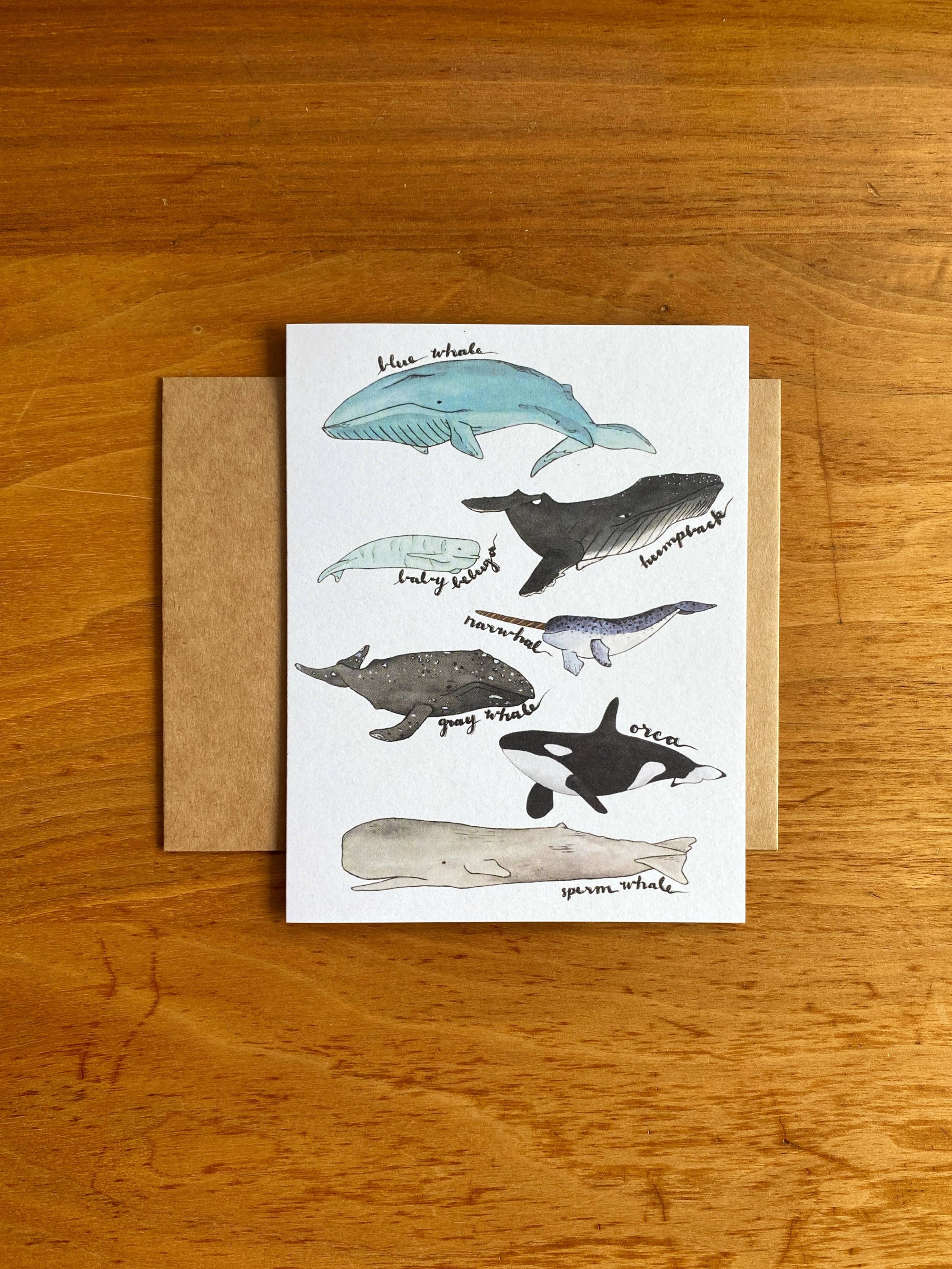 Watercolor Whale Card