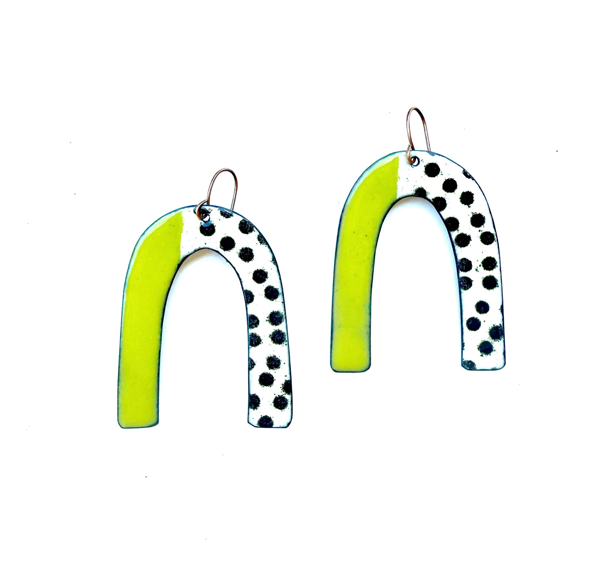 Enamel Arc Statement Earrings