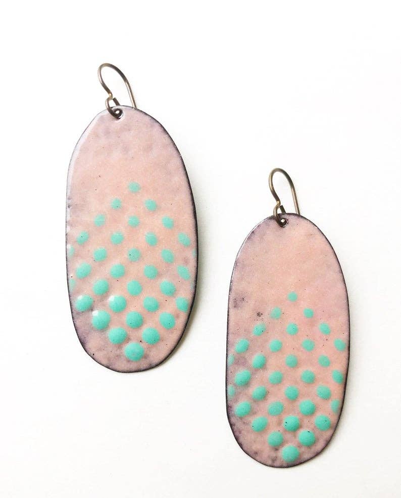 Enamel Oval Earrings
