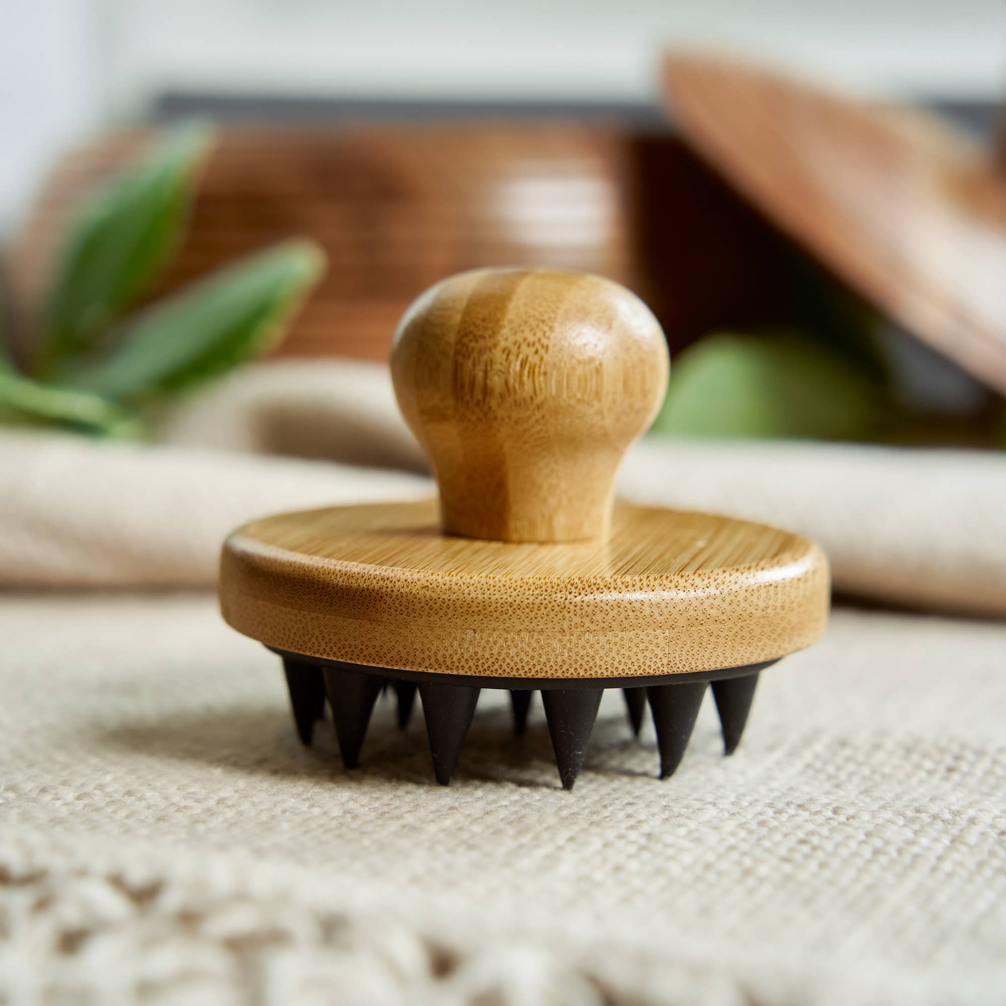 Bamboo + Silicone Scalp &amp; Body Massager | Faire Market