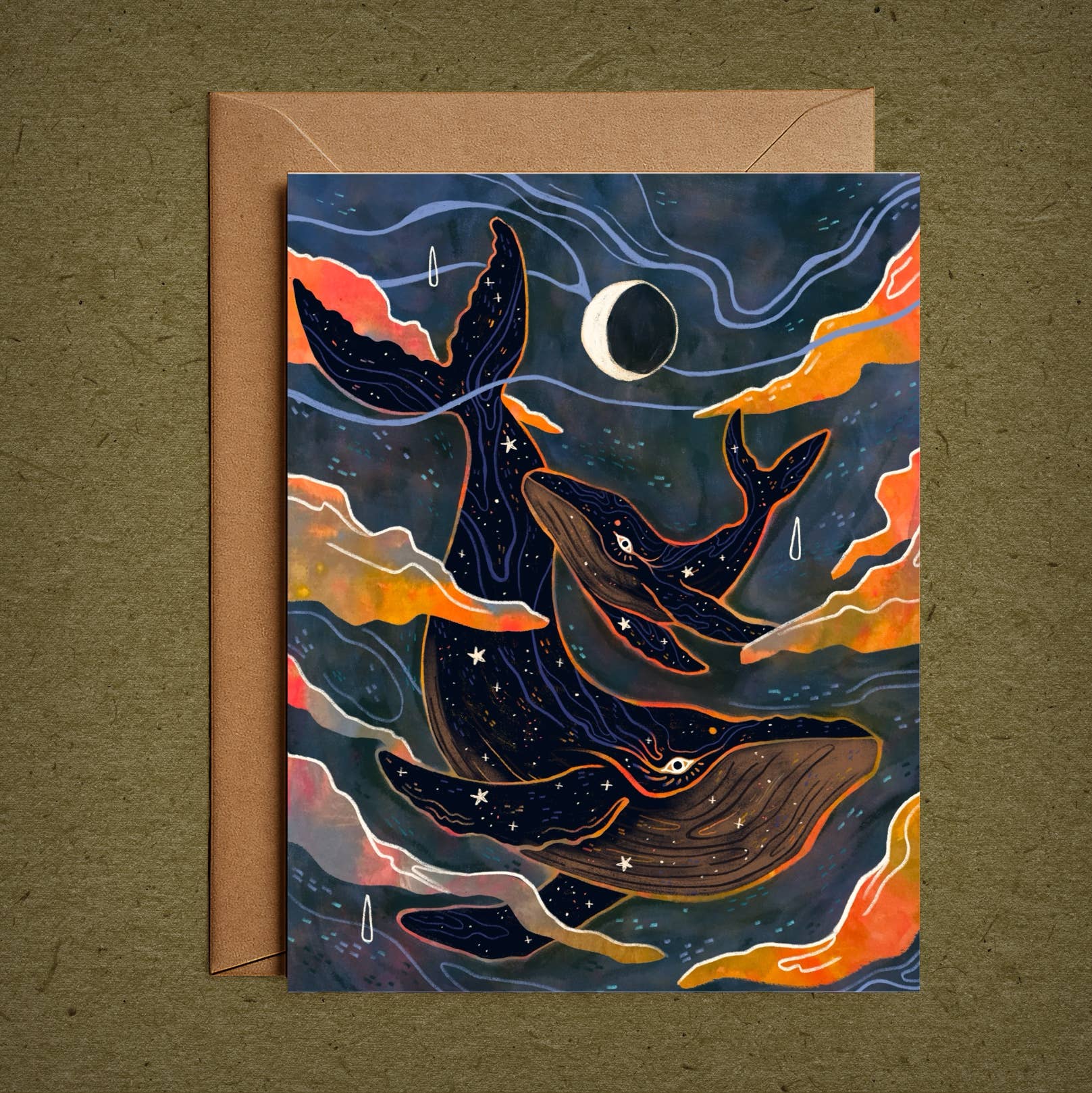 Whale Song – Blank Greeting Card Nature Illustration