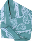 Oyster Bandana - 100% Cotton - Hand Printed - Green Teal