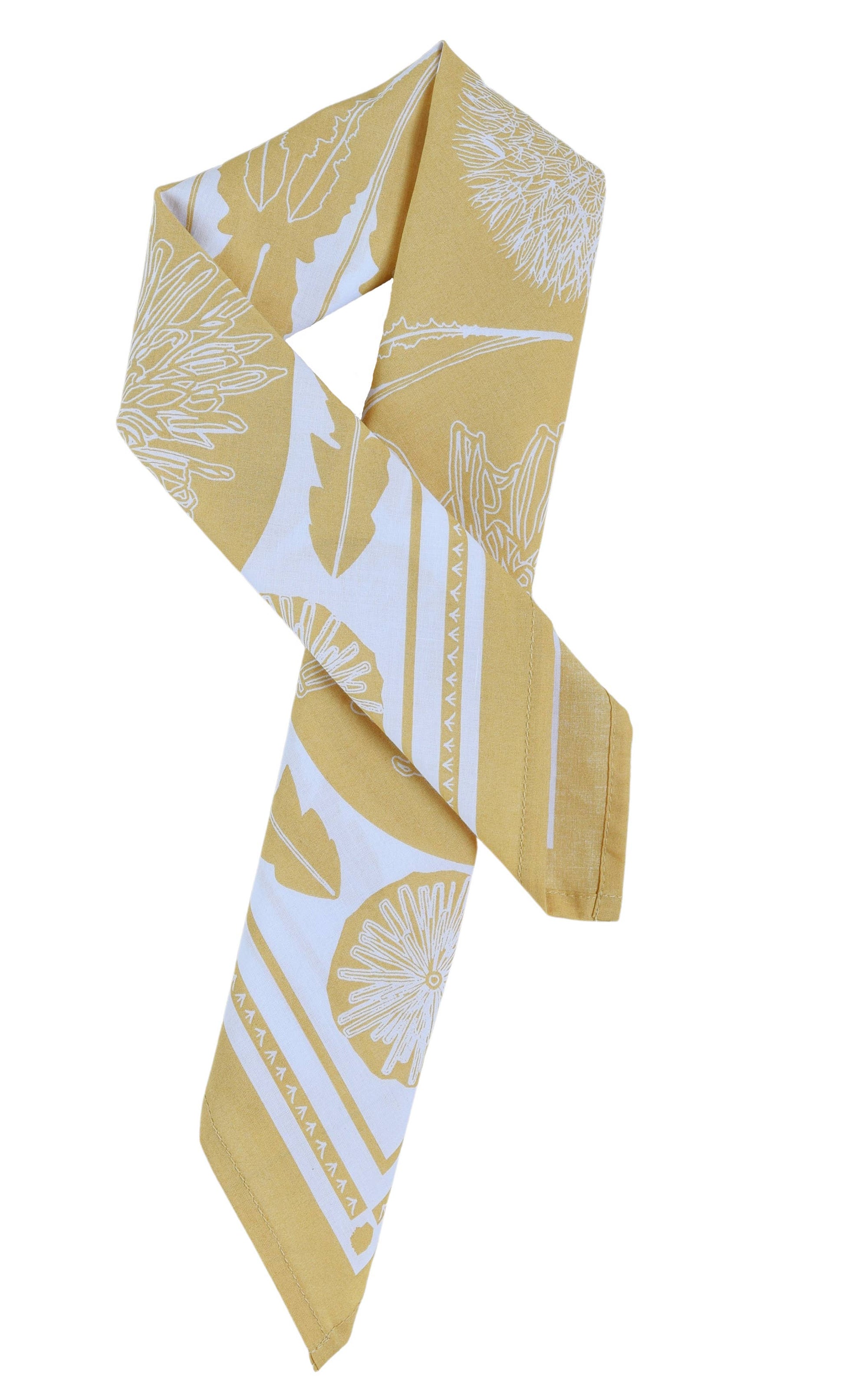 Dandelion Bandana - 100% Cotton - Hand Printed - Soft Yellow