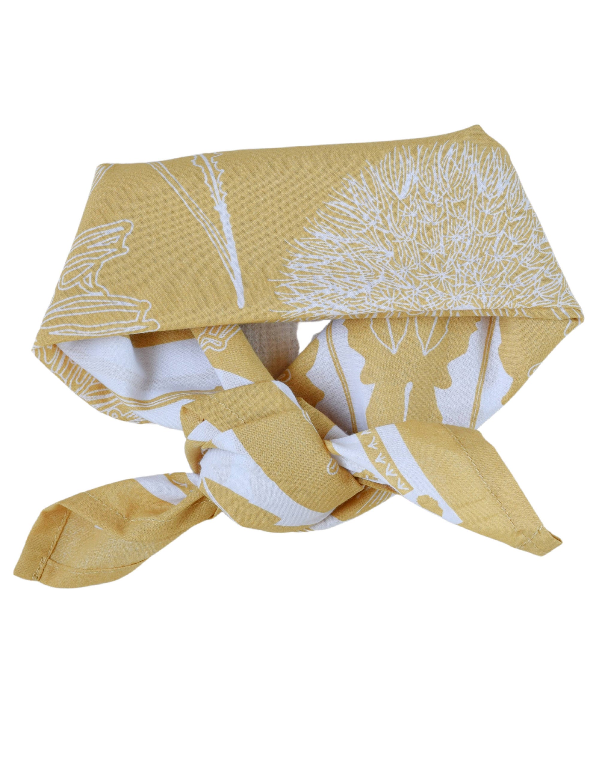 Dandelion Bandana - 100% Cotton - Hand Printed - Soft Yellow