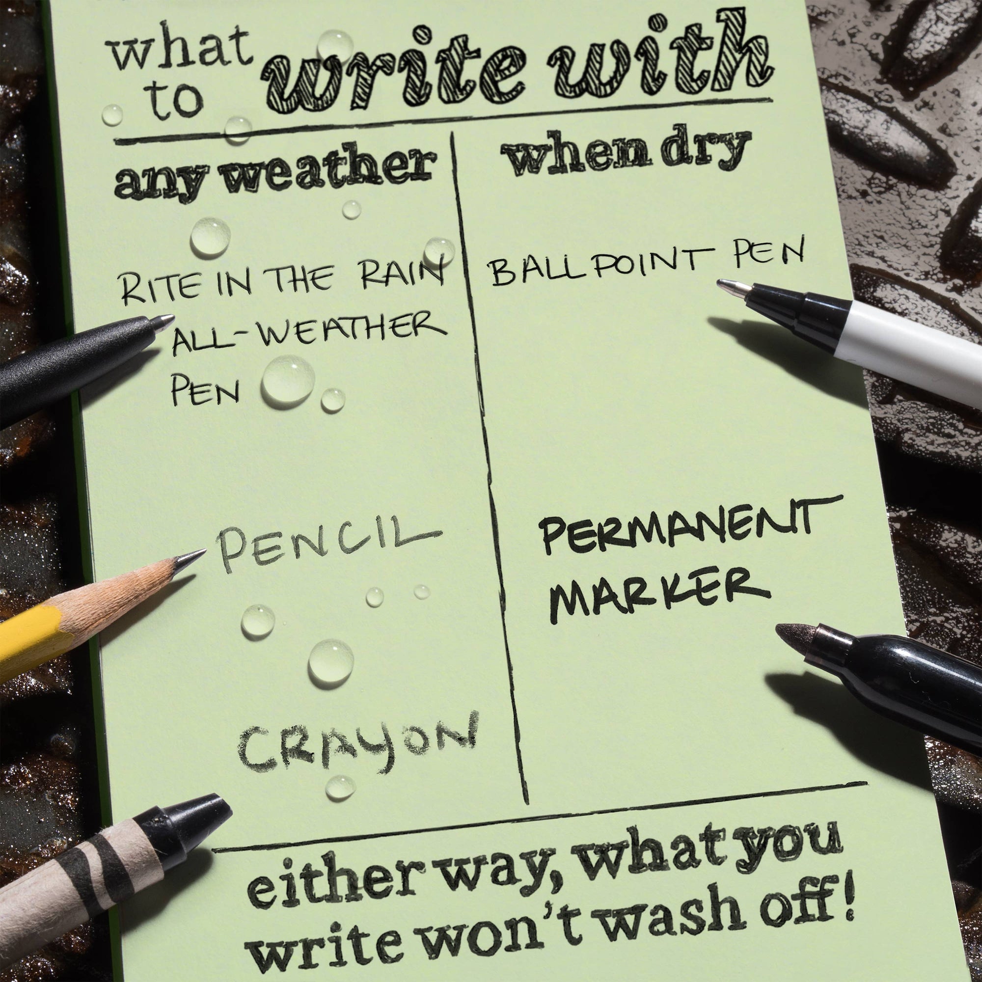 Rite in the Rain 3" x 5" Top Spiral Notebook, Green