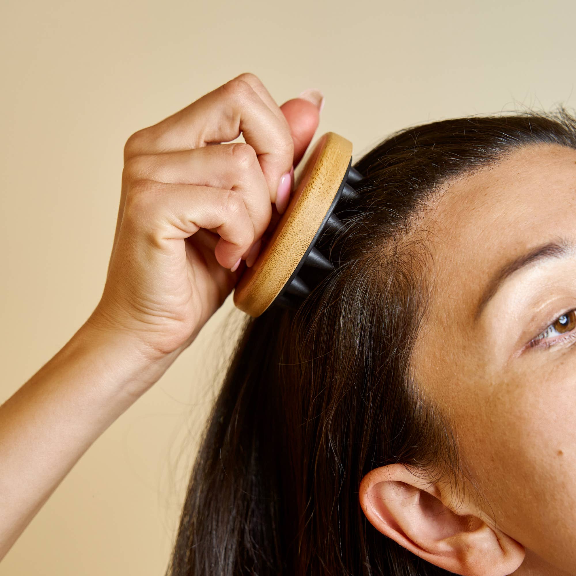 Bamboo + Silicone Scalp &amp; Body Massager | Faire Market