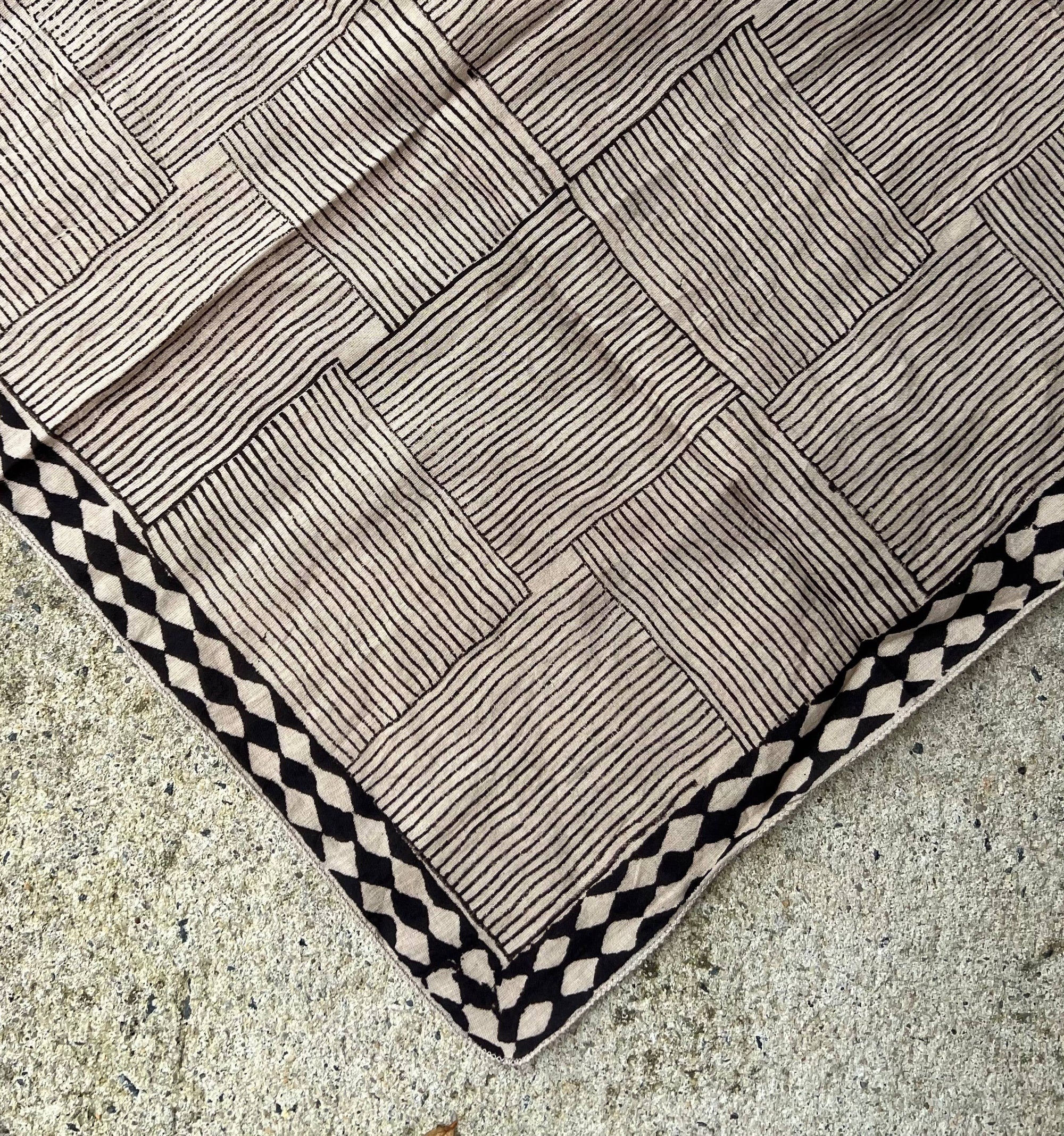 Bandana - Inky Doodles in Black &amp; Chai