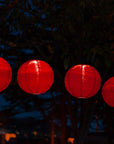 Soji Festival 12" Globe Solar Lantern - Warm Red