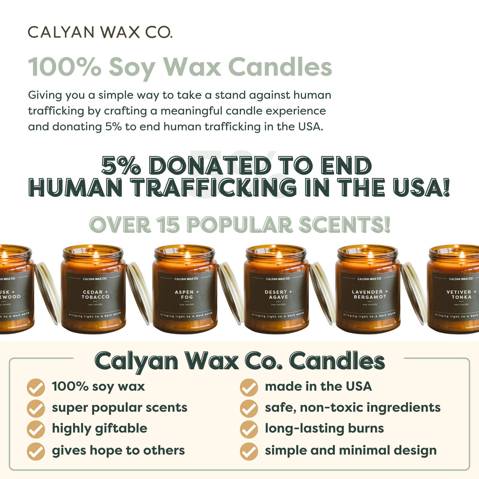 Vetiver + Tonka - Amber Jar Soy Candle