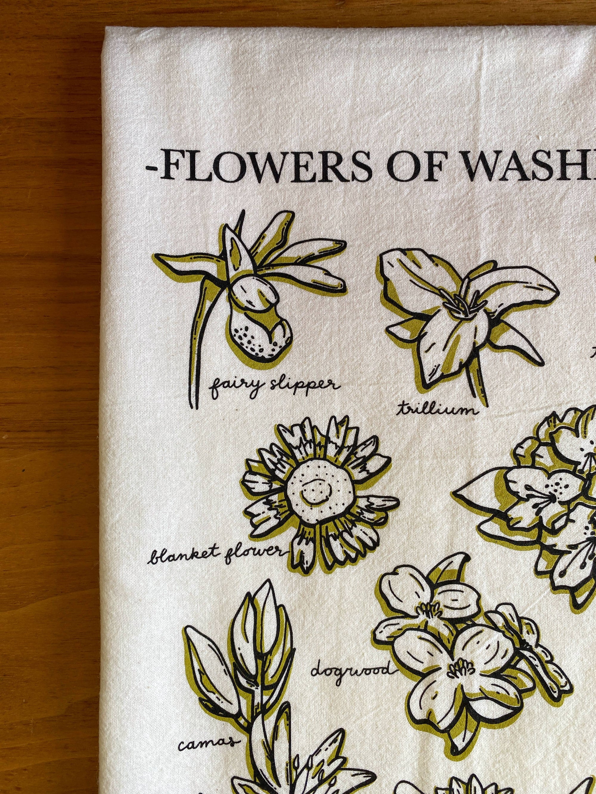 Washington Wildflower Tea Towel | Screenprinted