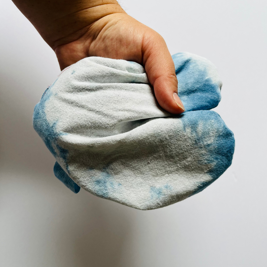 Heart Eye Pillow - Botanically Dyed - Indigo Sky - V Day