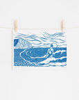 Seas the Day print, swimmer, woman, sea, waves, seaside